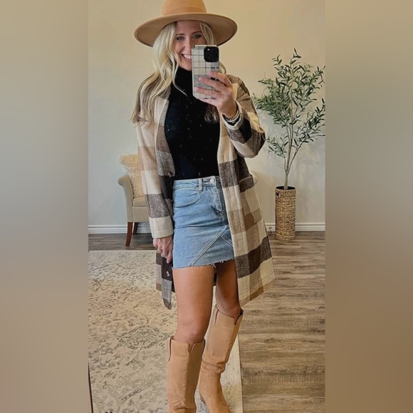 Just Quella Women's High Waisted Jean Skirt Fringed Slim Fit Denim Mini Skirt - Picture 5 of 14